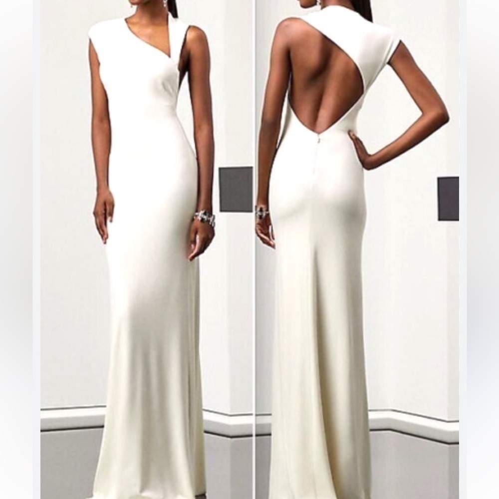 Ralph Lauren Collection Katerina Asymmetric Column Gown Maxi Cut Out Dress 8